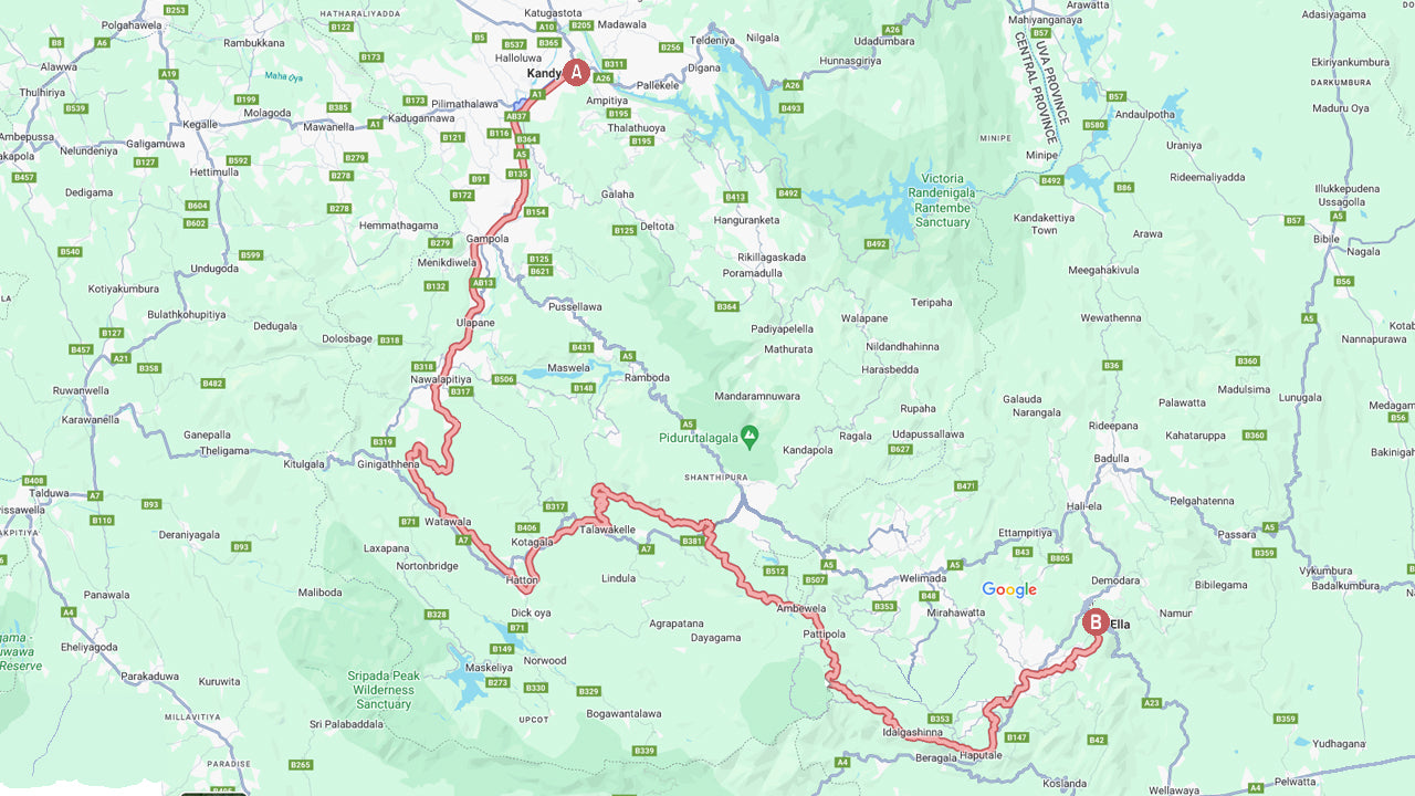 Viaje de Kandy a Ella en tren (número de tren: 1015 «Udarata Menike»)