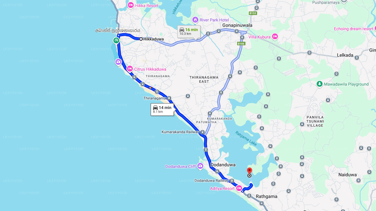 Kayak en el lago Rathgama desde Hikkaduwa