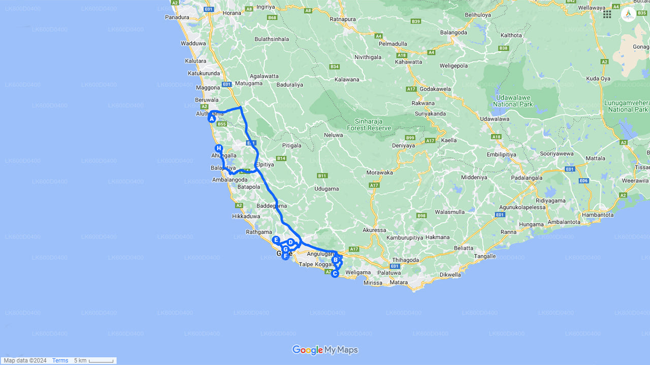 Recorrido por los lugares más destacados de la costa sur desde Bentota