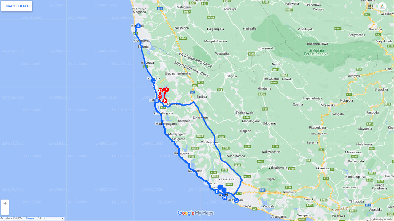 Paseo costero a Galle desde Beruwala