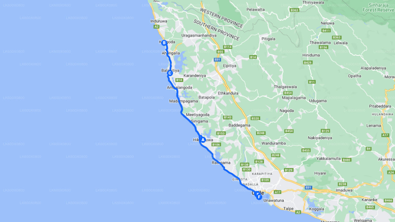 Recorrido costero en bicicleta desde Hikkaduwa hasta Galle