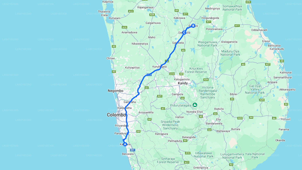 Roca de Sigiriya y cueva de Dambulla de Kalutara