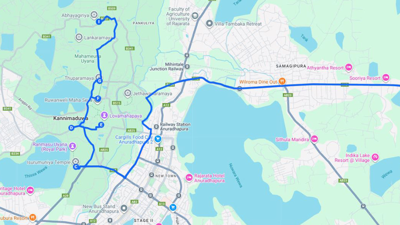 Ciudad sagrada de Anuradhapura desde Sigiriya