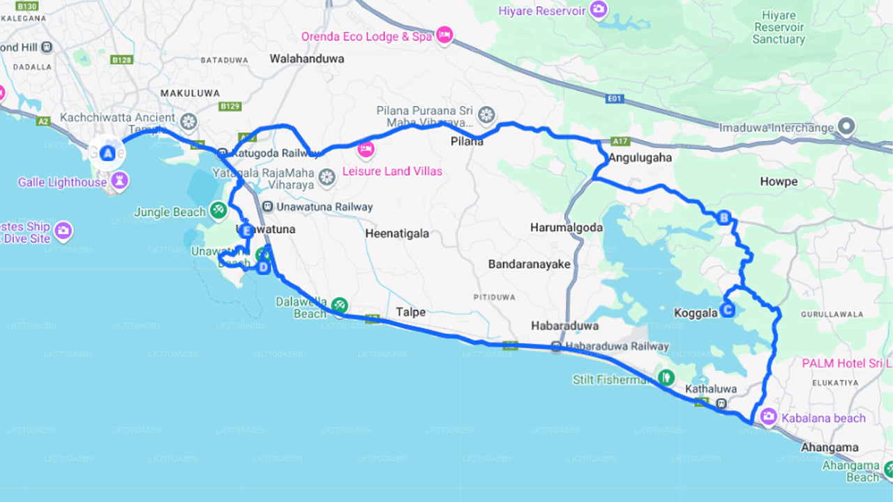 Recorrido en bicicleta por el campo desde Galle