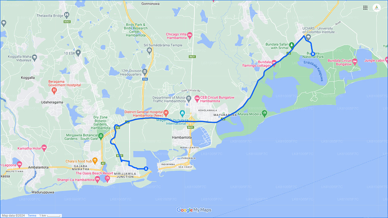 Safari por el Parque Nacional Bundala desde el puerto de Hambantota