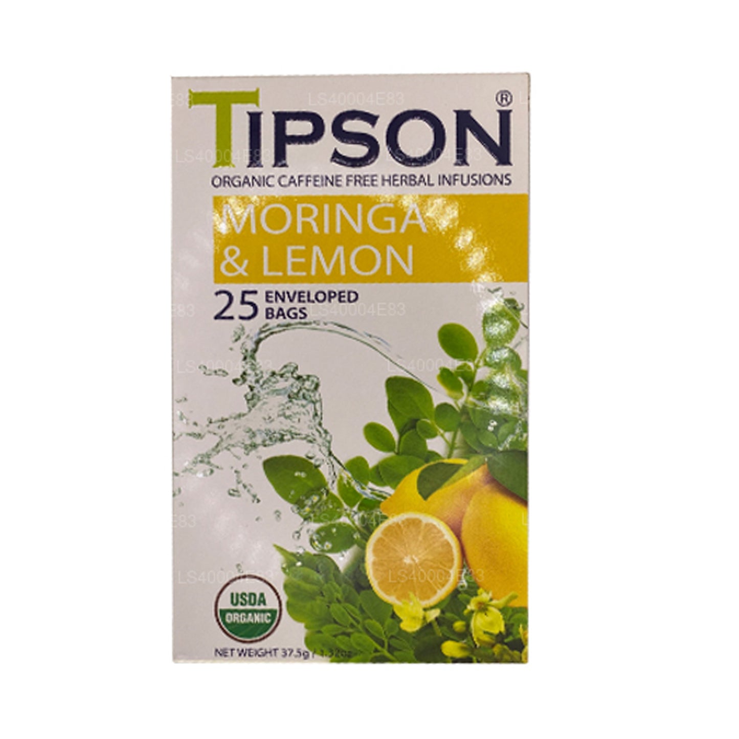 Té de moringa y limón Tipson (37,5 g), 25 bolsitas de té