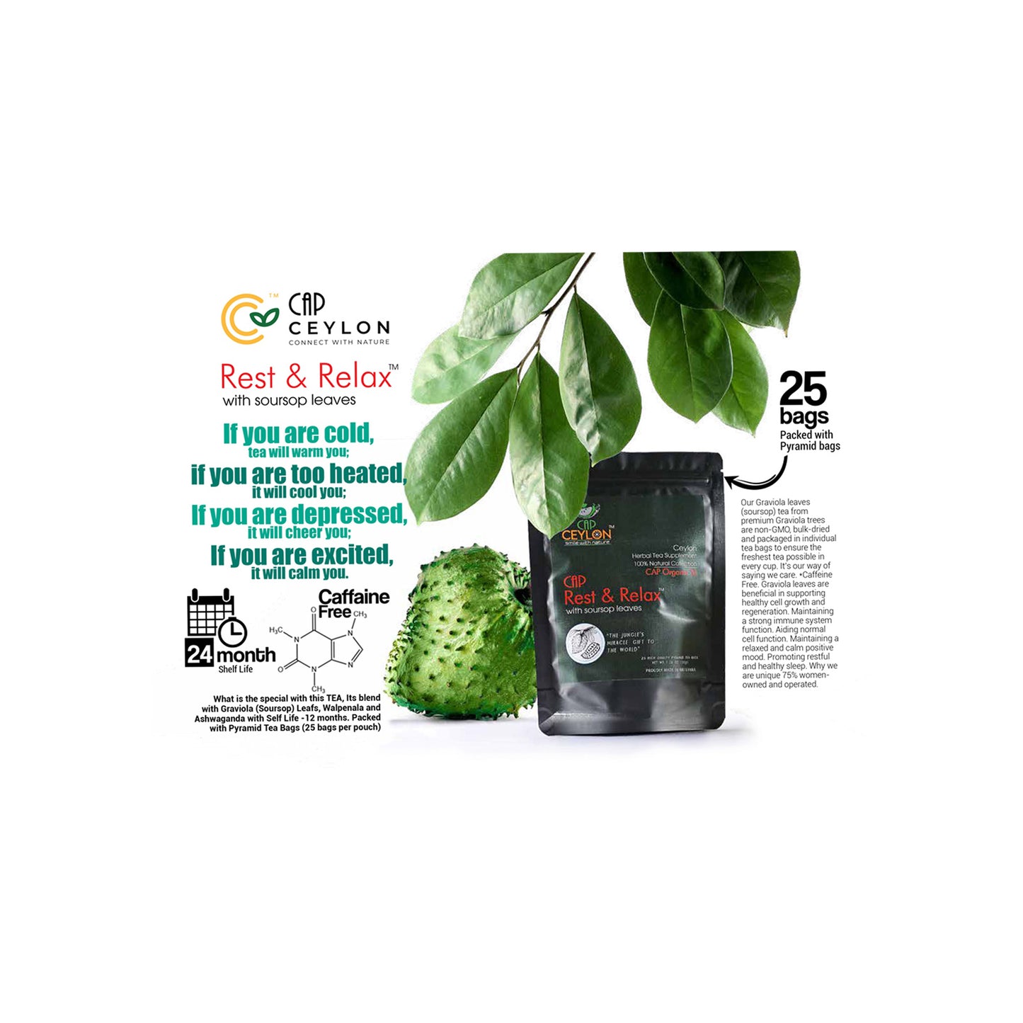 Té CAP Ceylon Rest & Relax (50 g) 25 bolsitas de té