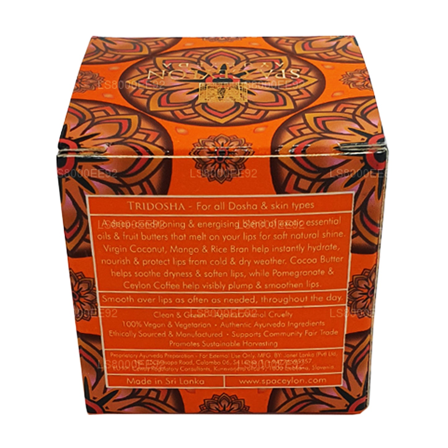 Bálsamo labial Spa Ceylon con café y cacao (10 g)