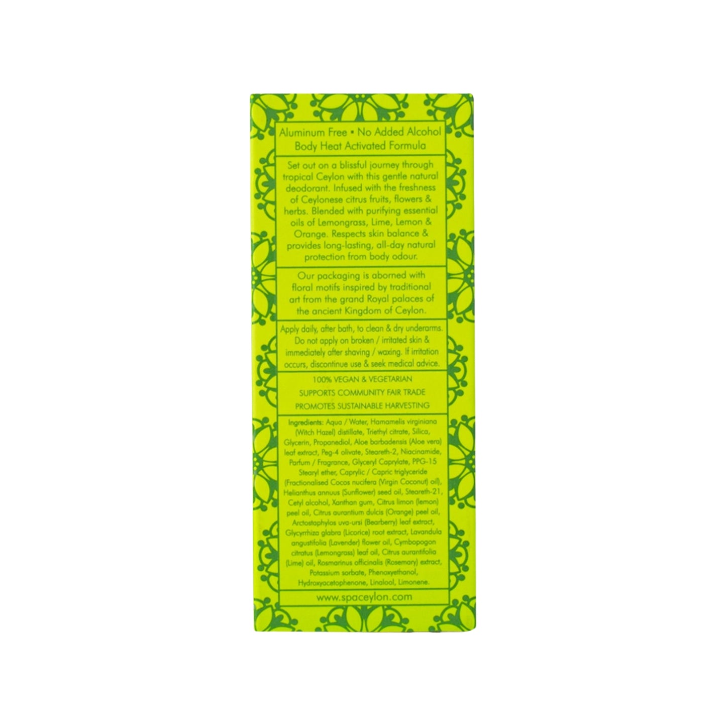 Desodorante refrescante Spa Ceylon Lemongrass Citron (50 ml)