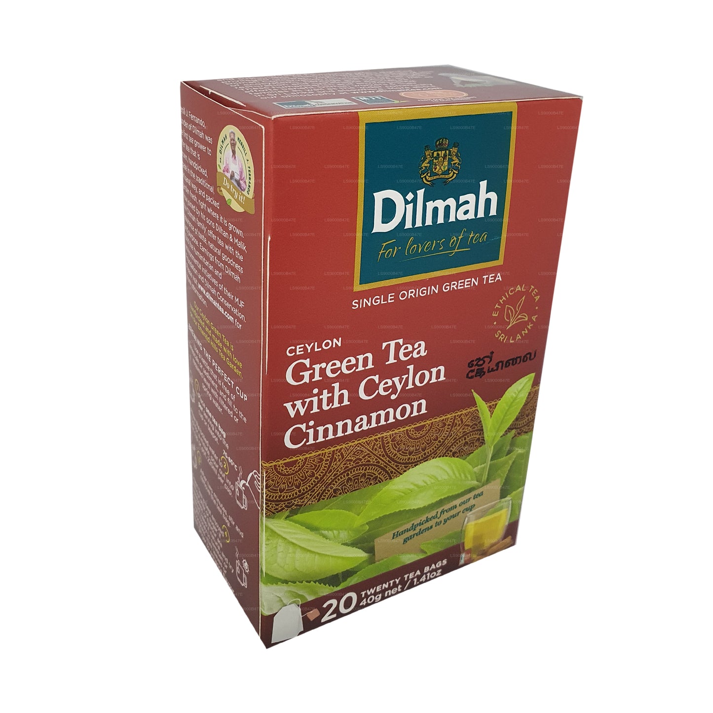 Té verde de Ceilán Dilmah con canela de Ceilán (40 g) 20 bolsitas de té