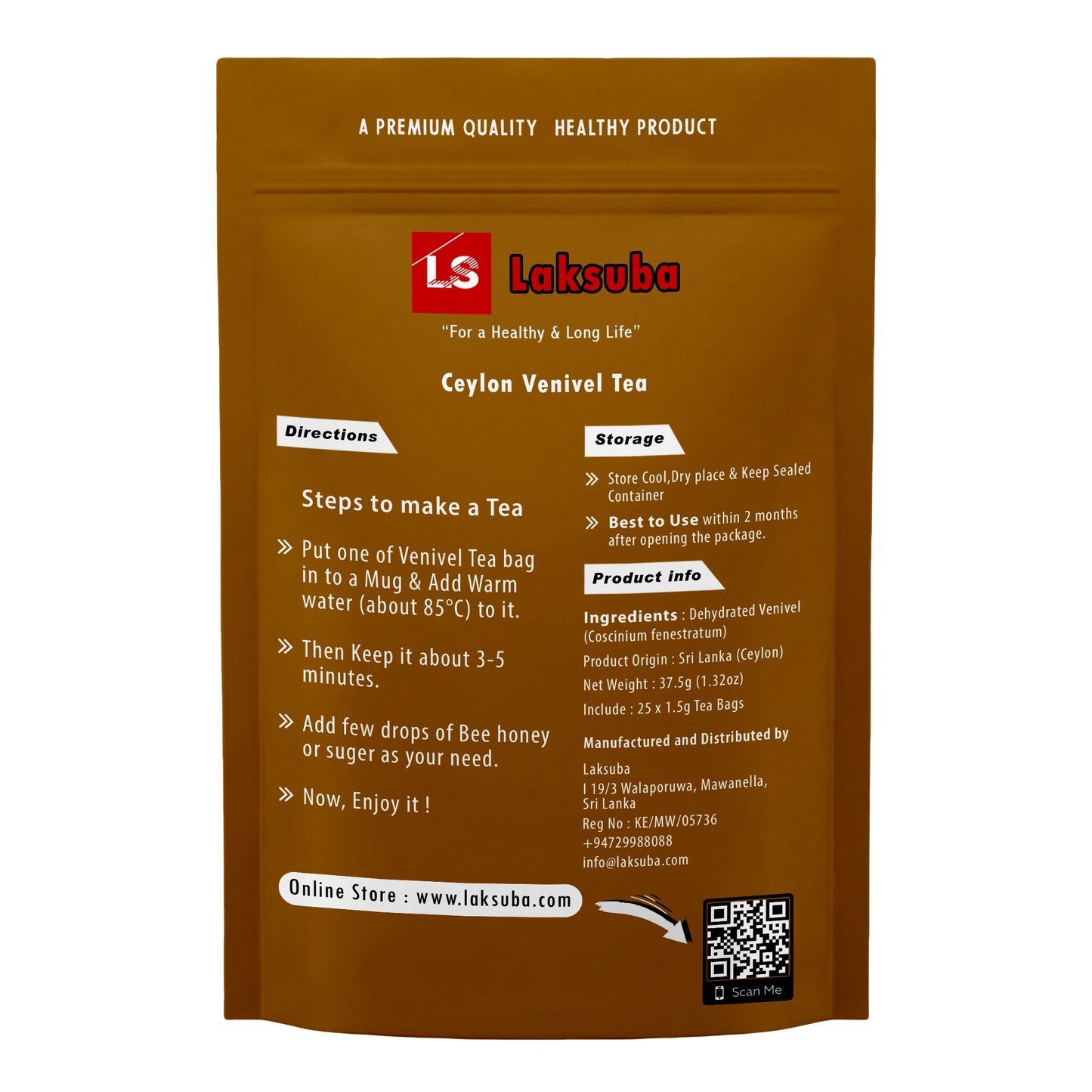 Té Laksuba Ceylon Venivel (37,5 g) 25 bolsitas