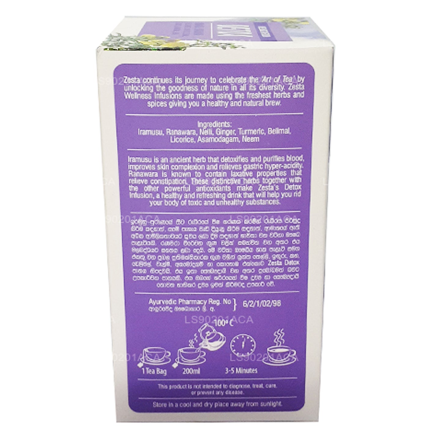 Zesta Detox Iramusu, Ranawara (40 g), 20 bolsitas de té