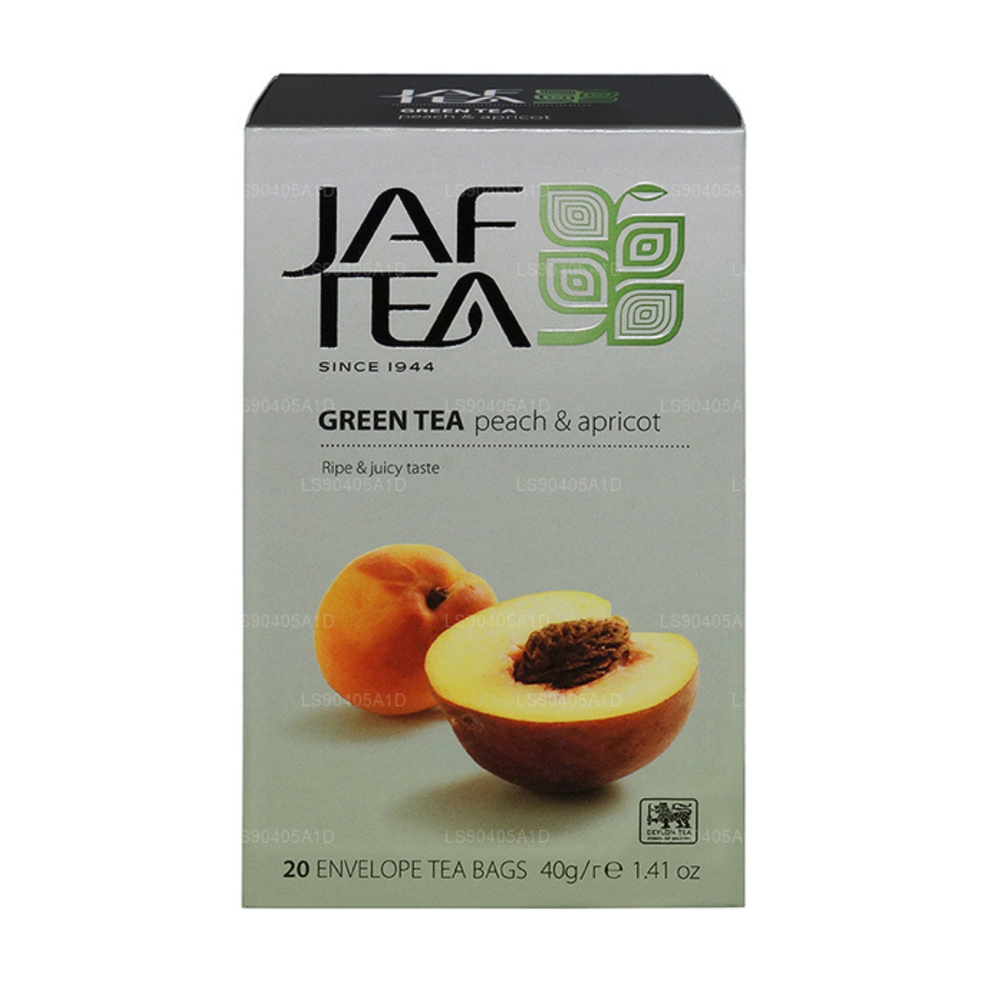 Té verde Jaf Tea Pure Green Collection con melocotón y albaricoque (40 g), 20 bolsitas de té