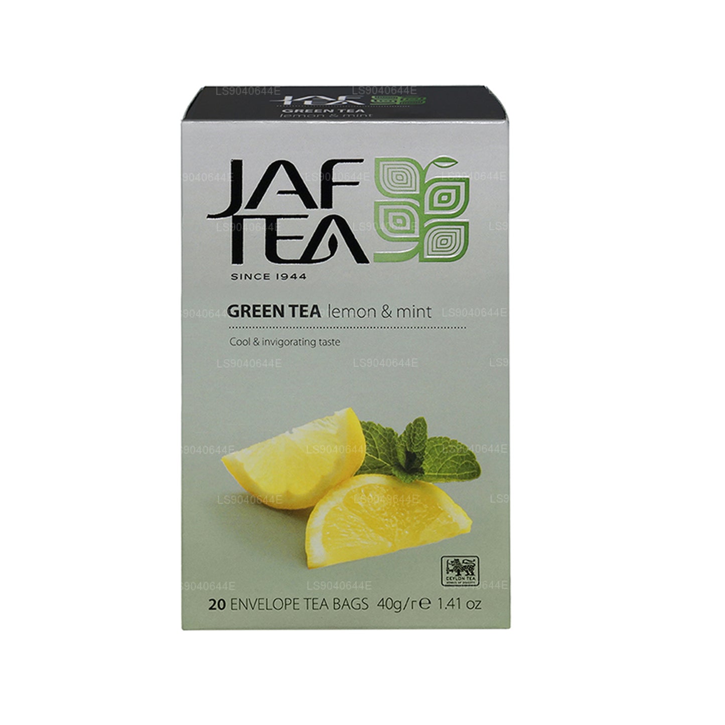 Bolsitas de té Jaf Tea Pure Green Collection, papel de aluminio, color verde, limón y menta (40 g)