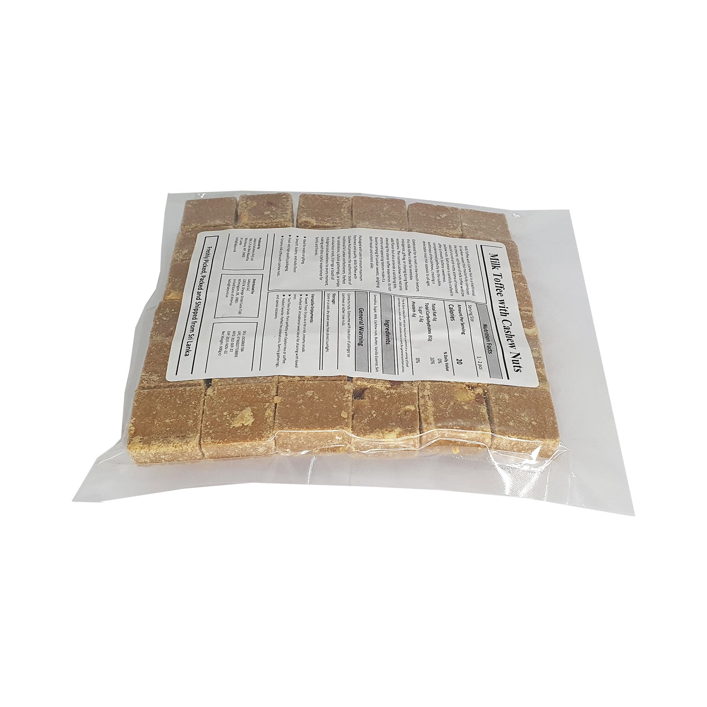 Caramelo de leche Lakpura con anacardos (50 unidades)