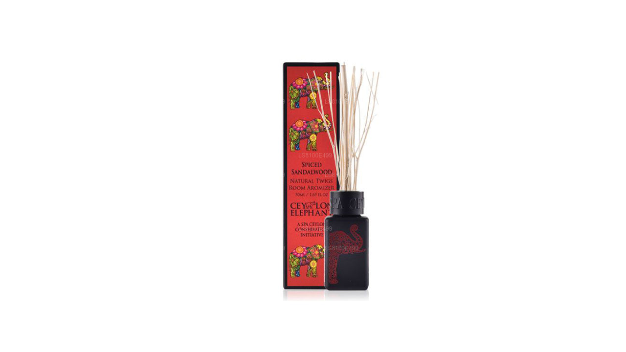 Aromizador de habitación Spa Ceylon, con especias de elefante, sándalo natural, ramitas (50 ml)