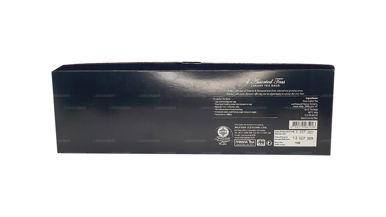 Mlesna Sensations 4 Flavour Assorted Luxury Foil Tea Bags (80g)