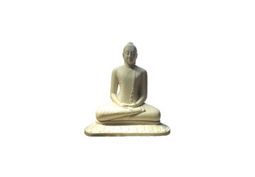 Estatua de Buda / Color: blanco / Materiales: piedra (Tamaño: Aprox. 15 cm x 10 cm)