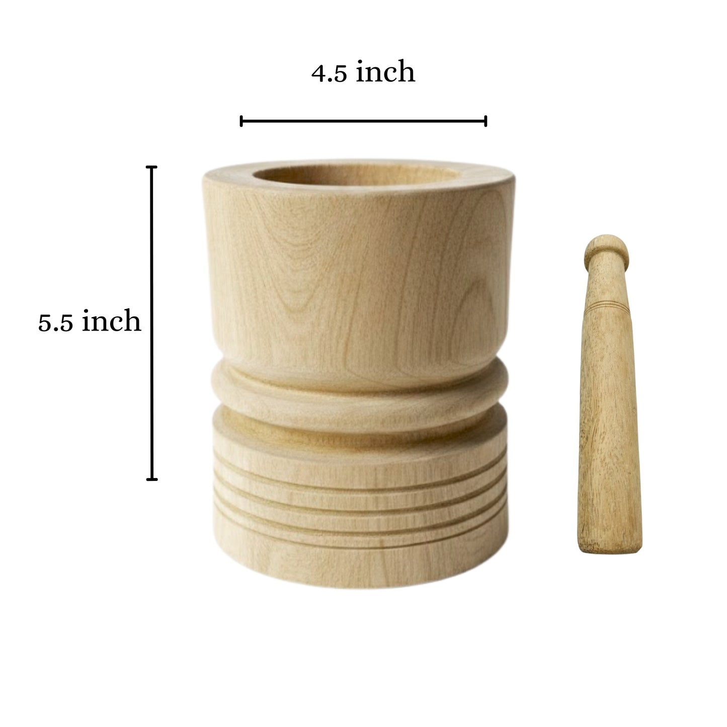 Lakpura® Wooden Mortar and Pestle