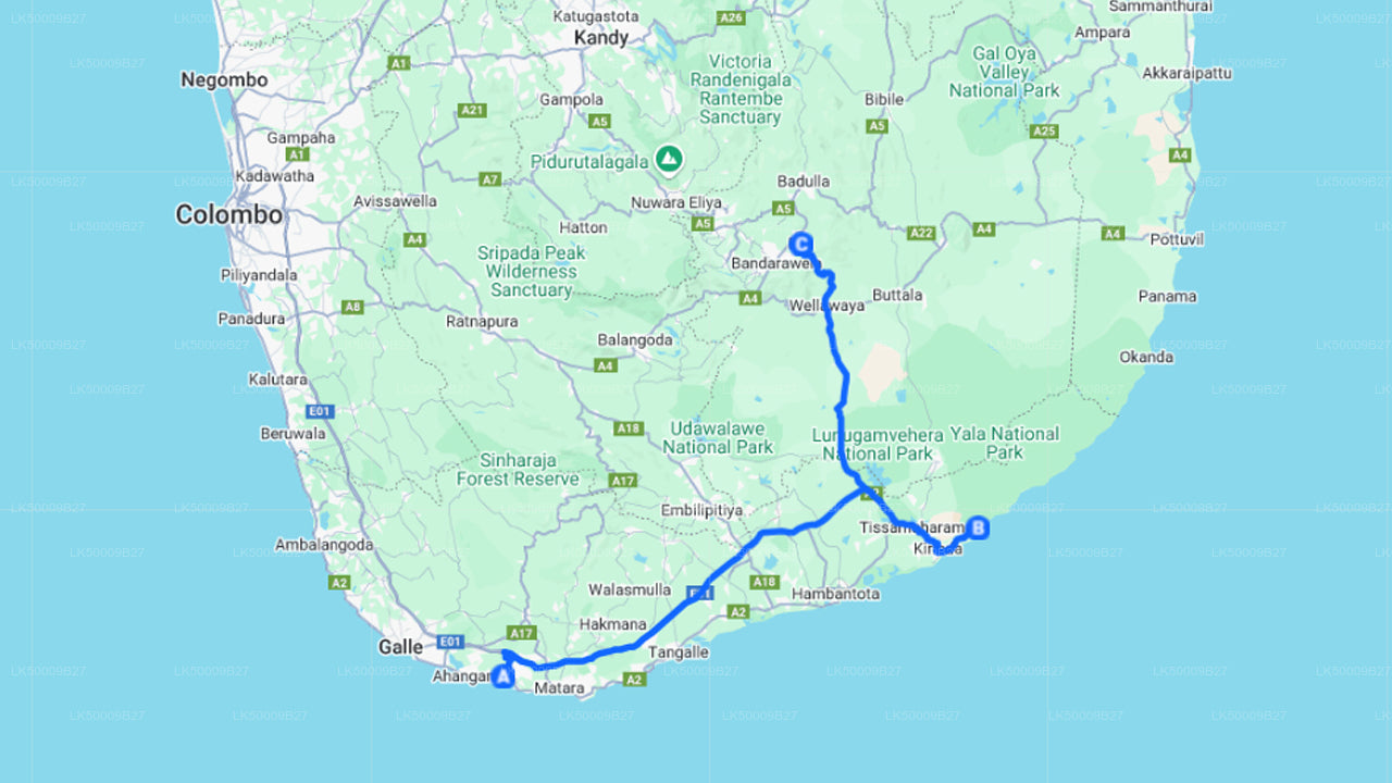 Tour privado de Weligama a Ella con Yala Safari