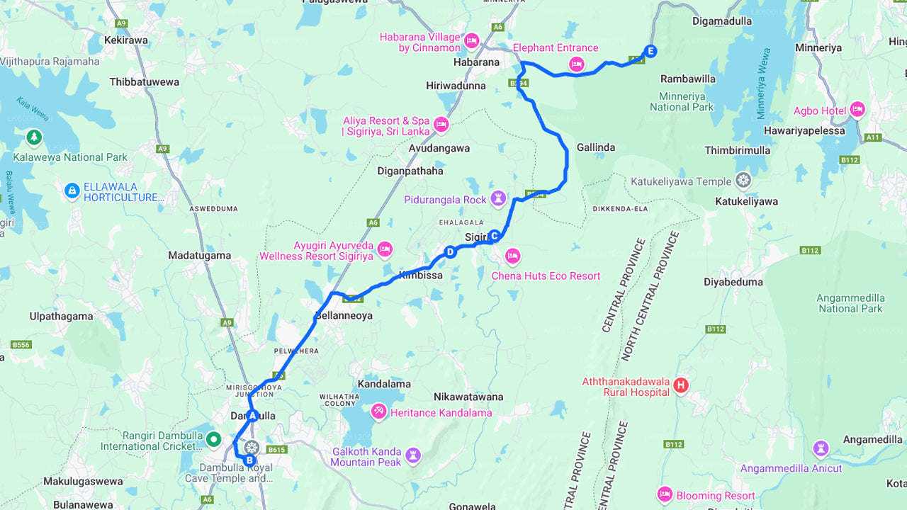 Safari por la roca de Sigiriya y elefantes salvajes desde Dambulla