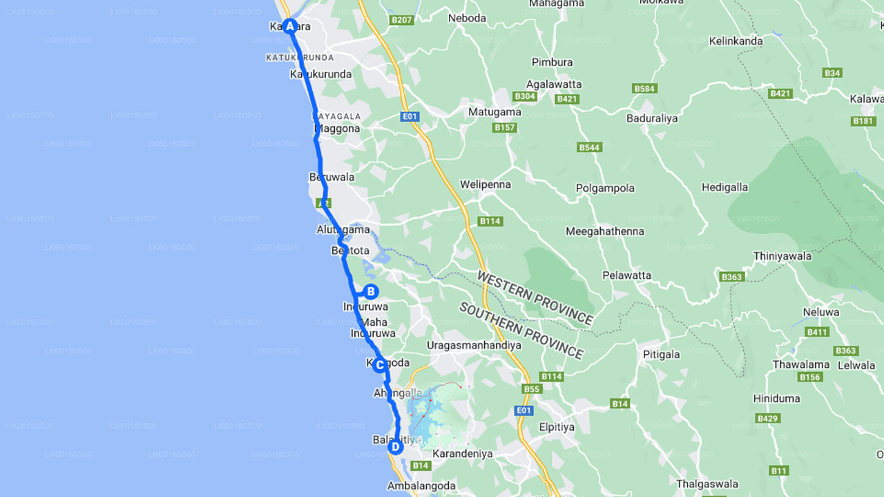 Recorrido por la ciudad de Bentota desde Kalutara