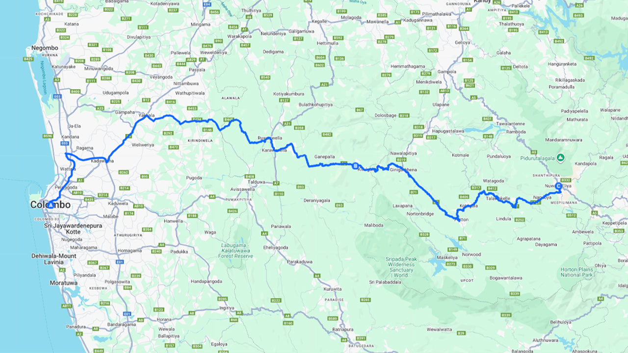 Traslado privado de Colombo a Nuwara Eliya con aventura de barranquismo