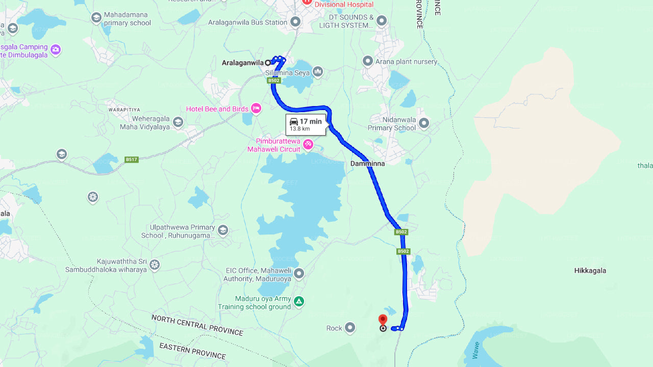 Caminata a la roca circular de Danigala desde Aaralaganwila