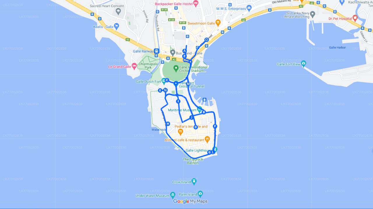 Fuerte holandés y ciudad en bicicleta desde Galle