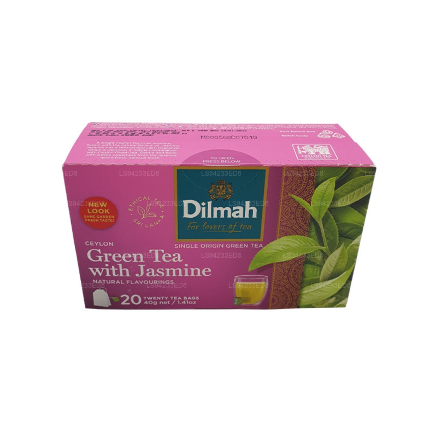 Té verde de Ceilán Dilmah con jazmín (40 g) 20 bolsitas de té