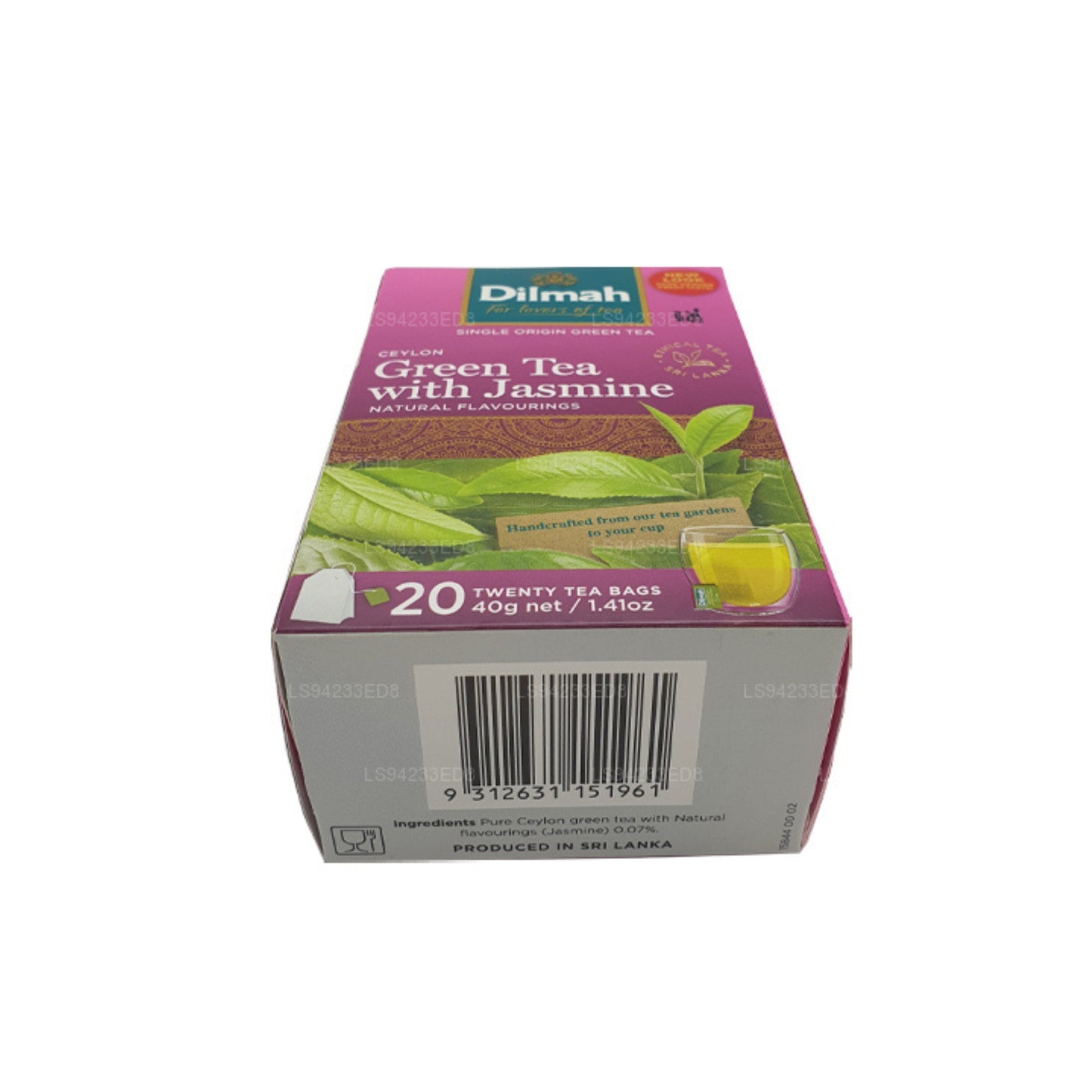 Té verde de Ceilán Dilmah con jazmín (40 g) 20 bolsitas de té
