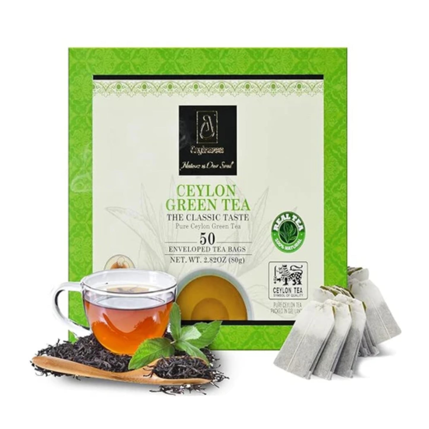 Ceylonzon Ceylon Green Tea Classic Taste (80g) 50 Tea Bags