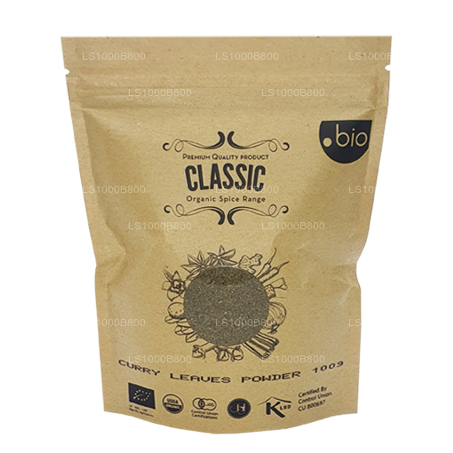 Hojas de curry orgánico Lakpura en polvo