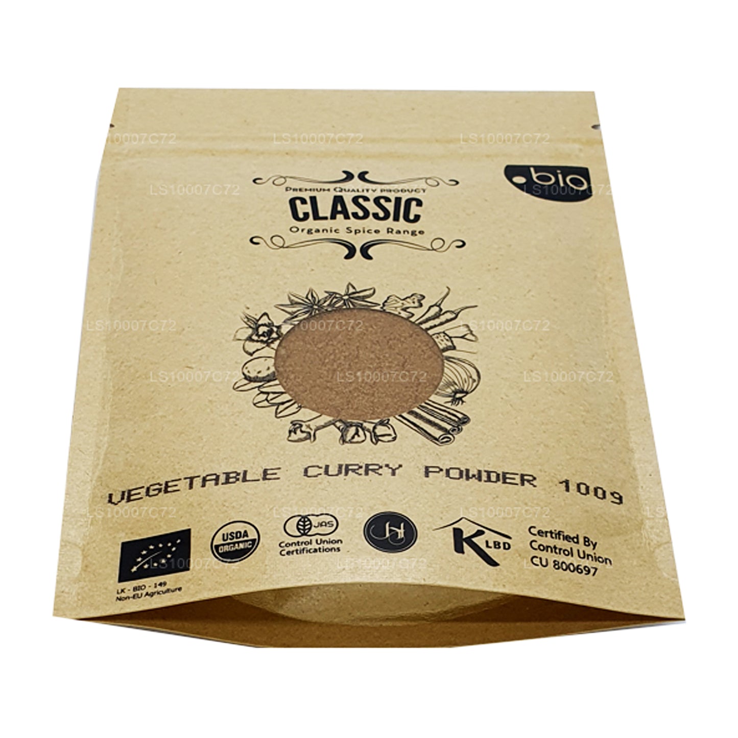 Curry vegetal orgánico Lakpura en polvo