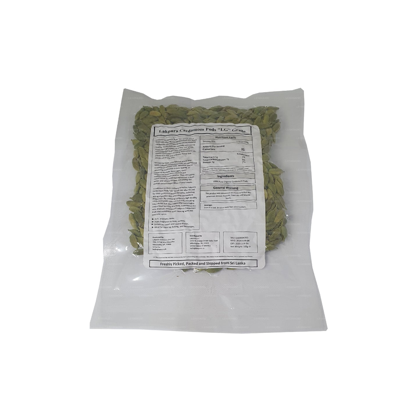 Vainas de cardamomo Lakpura (100 g)