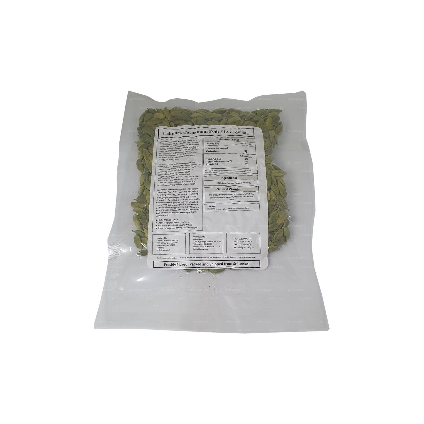 Vainas de cardamomo Lakpura (100 g)