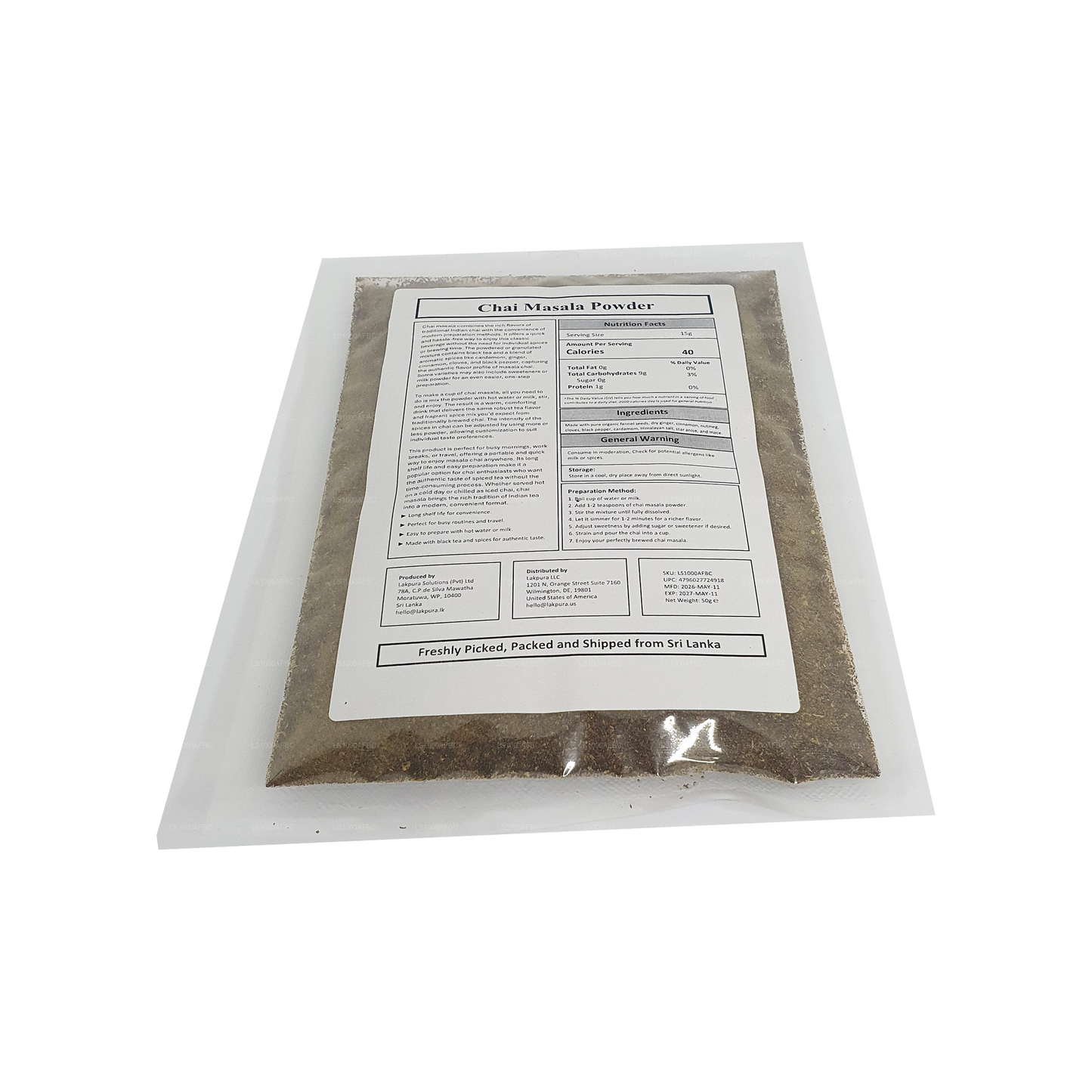 Lakpura Chai Masala en polvo (100 g)