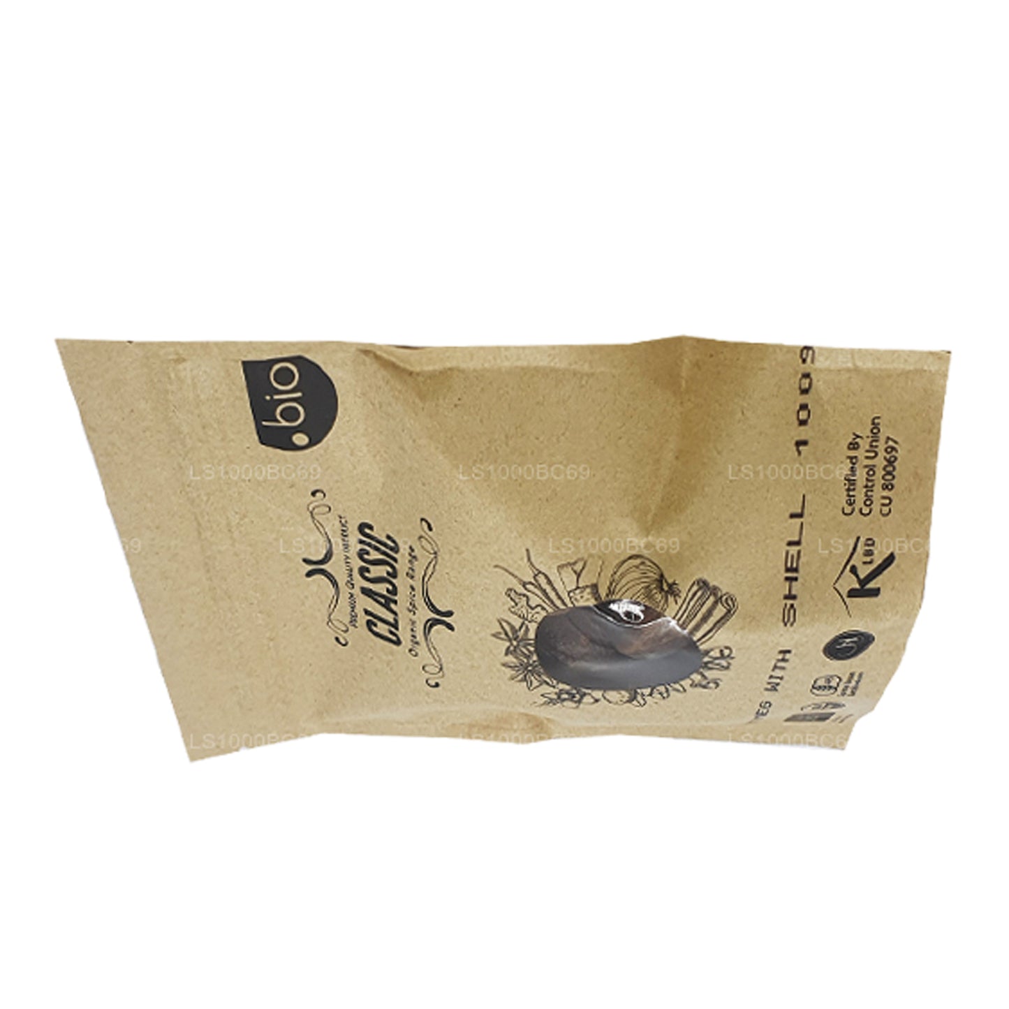 Nuez moscada orgánica Lakpura con cáscara