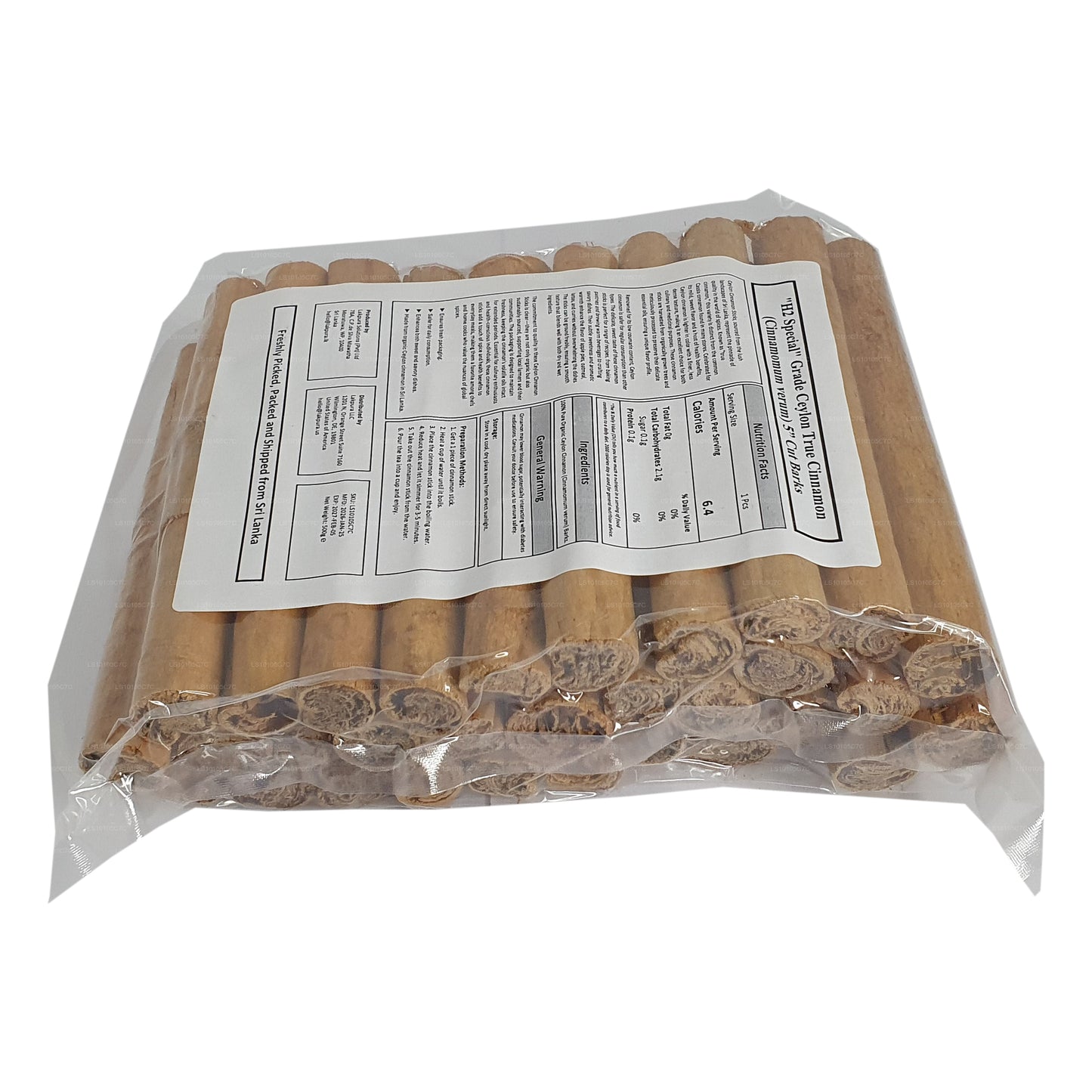 Paquete de corteza de canela verdadera de Ceilán de grado «H2 Special» de Lakpura