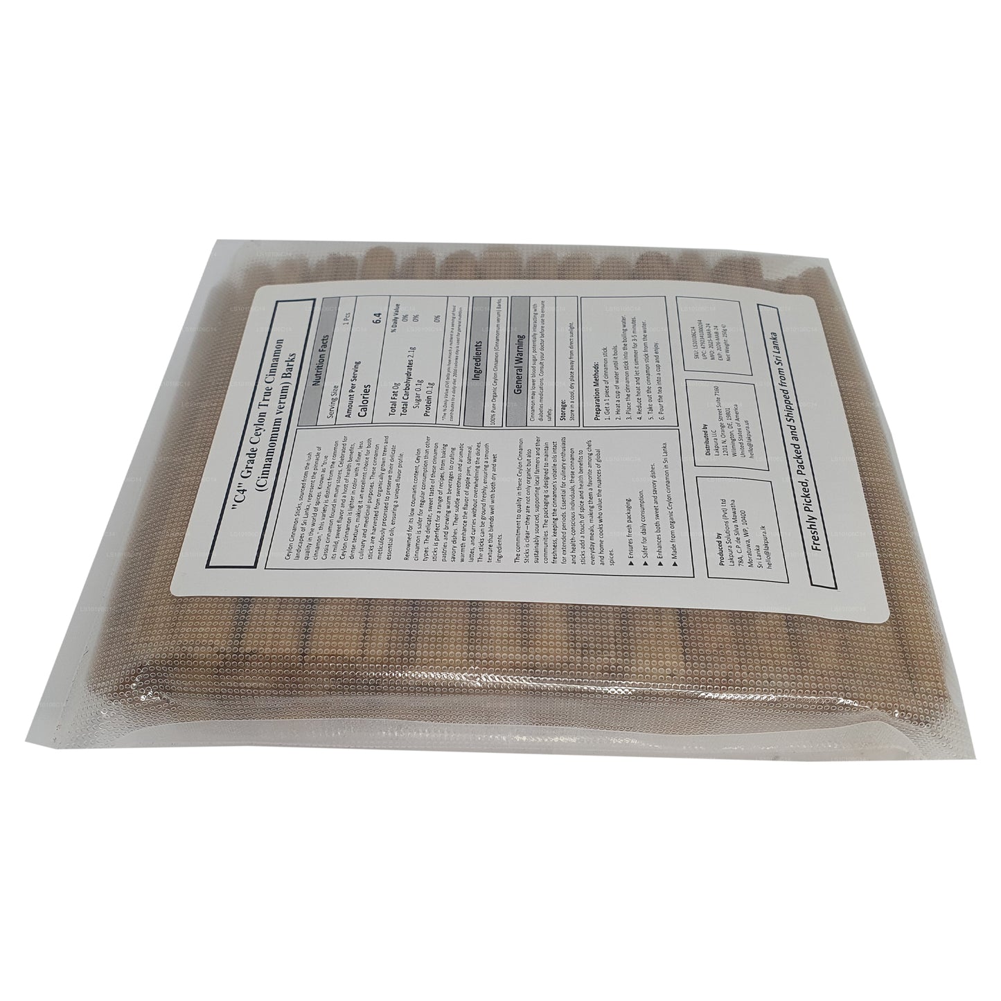 Paquete de corteza de canela verdadera de Ceilán, grado C4, de Lakpura