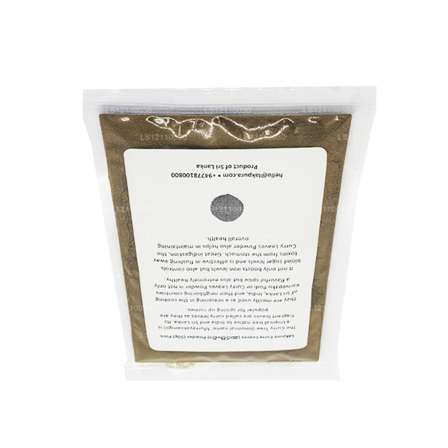 Hojas de curry deshidratadas Lakpura en polvo (100 g)