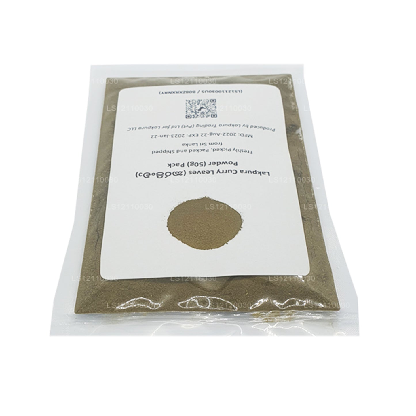 Hojas de curry deshidratadas Lakpura en polvo (100 g)