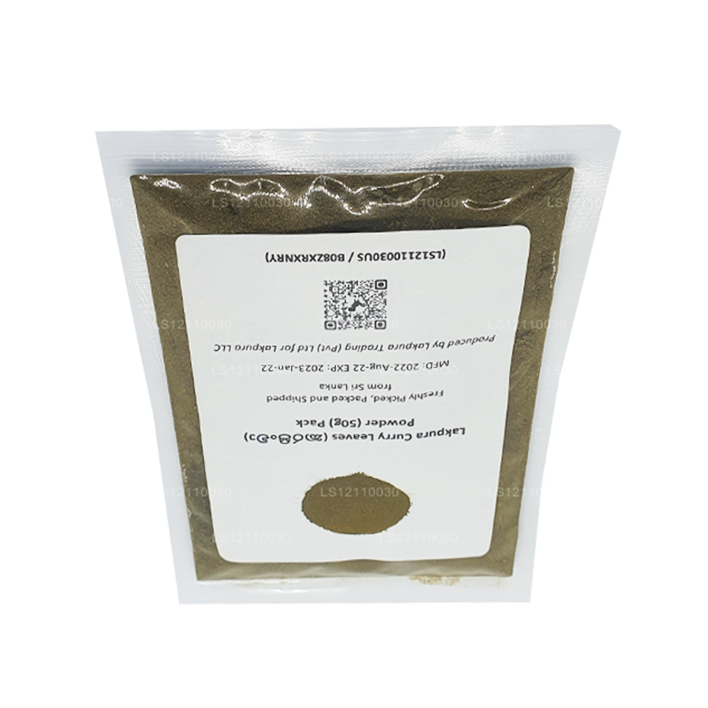 Hojas de curry deshidratadas Lakpura en polvo (100 g)