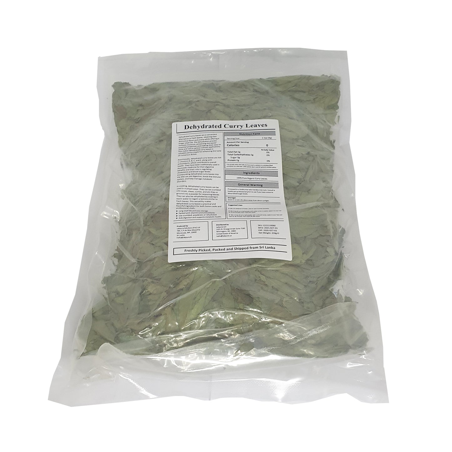 Hojas de curry deshidratadas Lakpura®