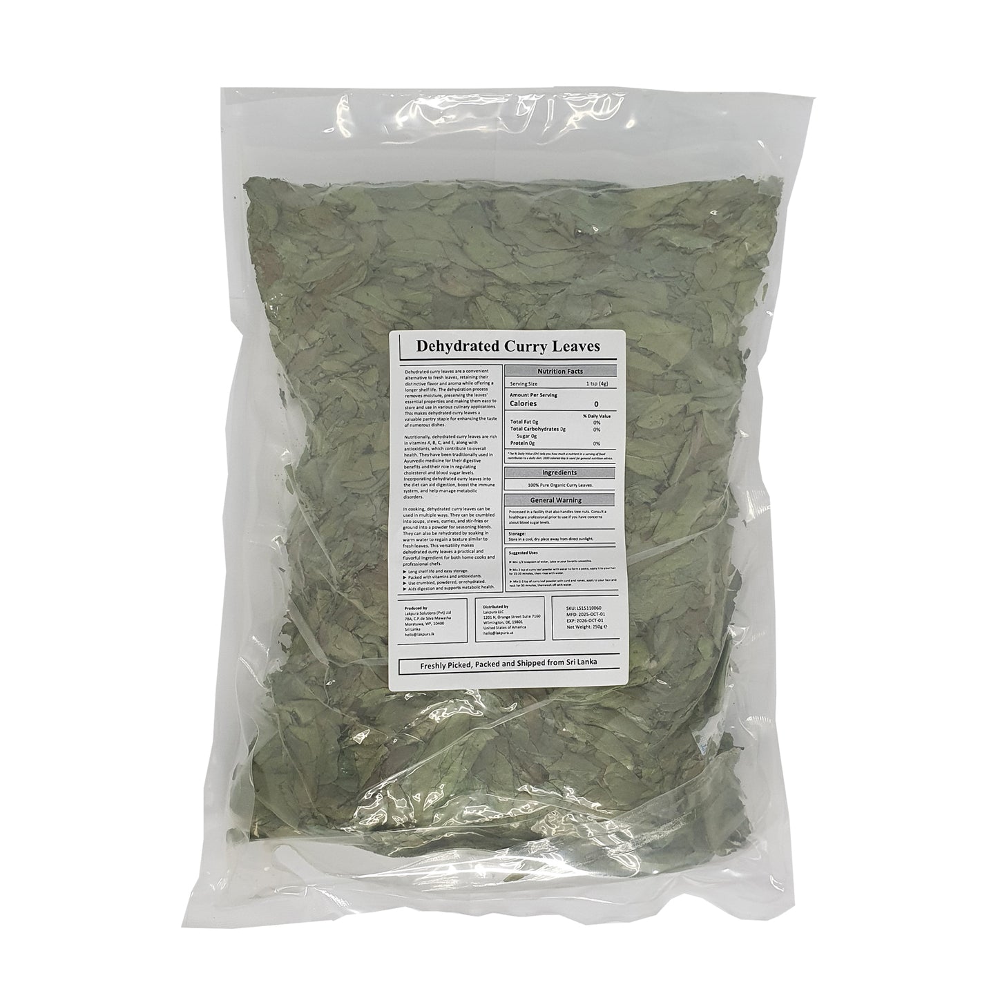 Hojas de curry deshidratadas Lakpura®