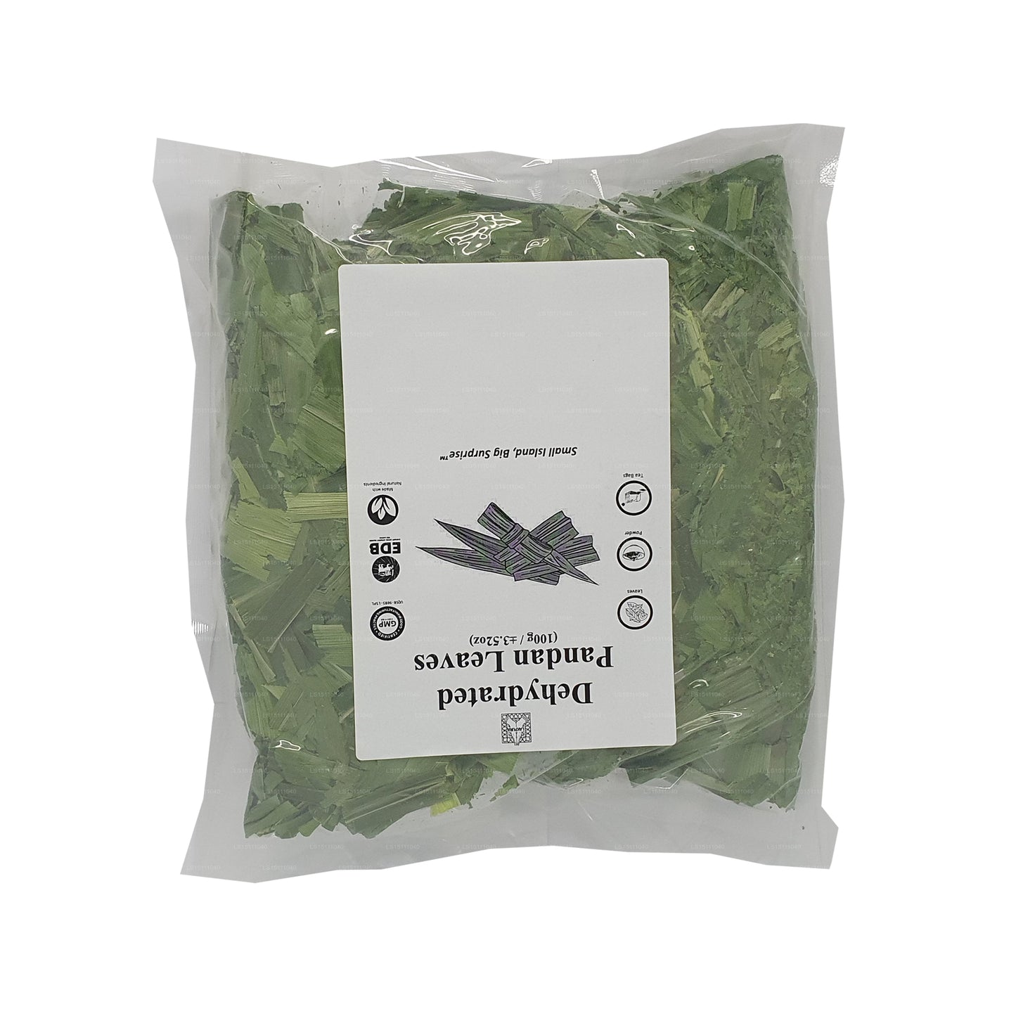 Hojas deshidratadas de Pandan Rampe de Lakpura