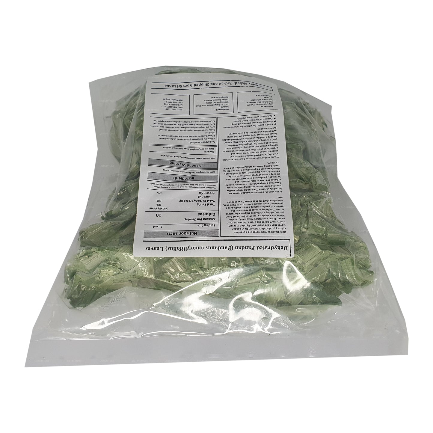 Hojas deshidratadas de Pandan Rampe de Lakpura
