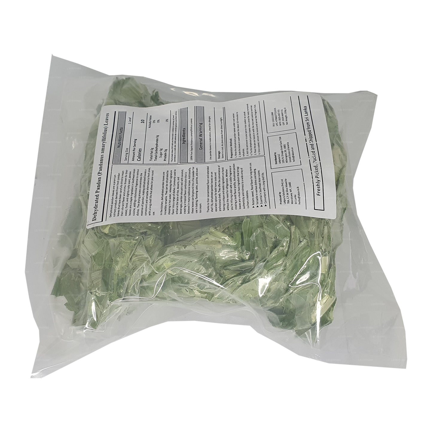 Hojas deshidratadas de Pandan Rampe de Lakpura