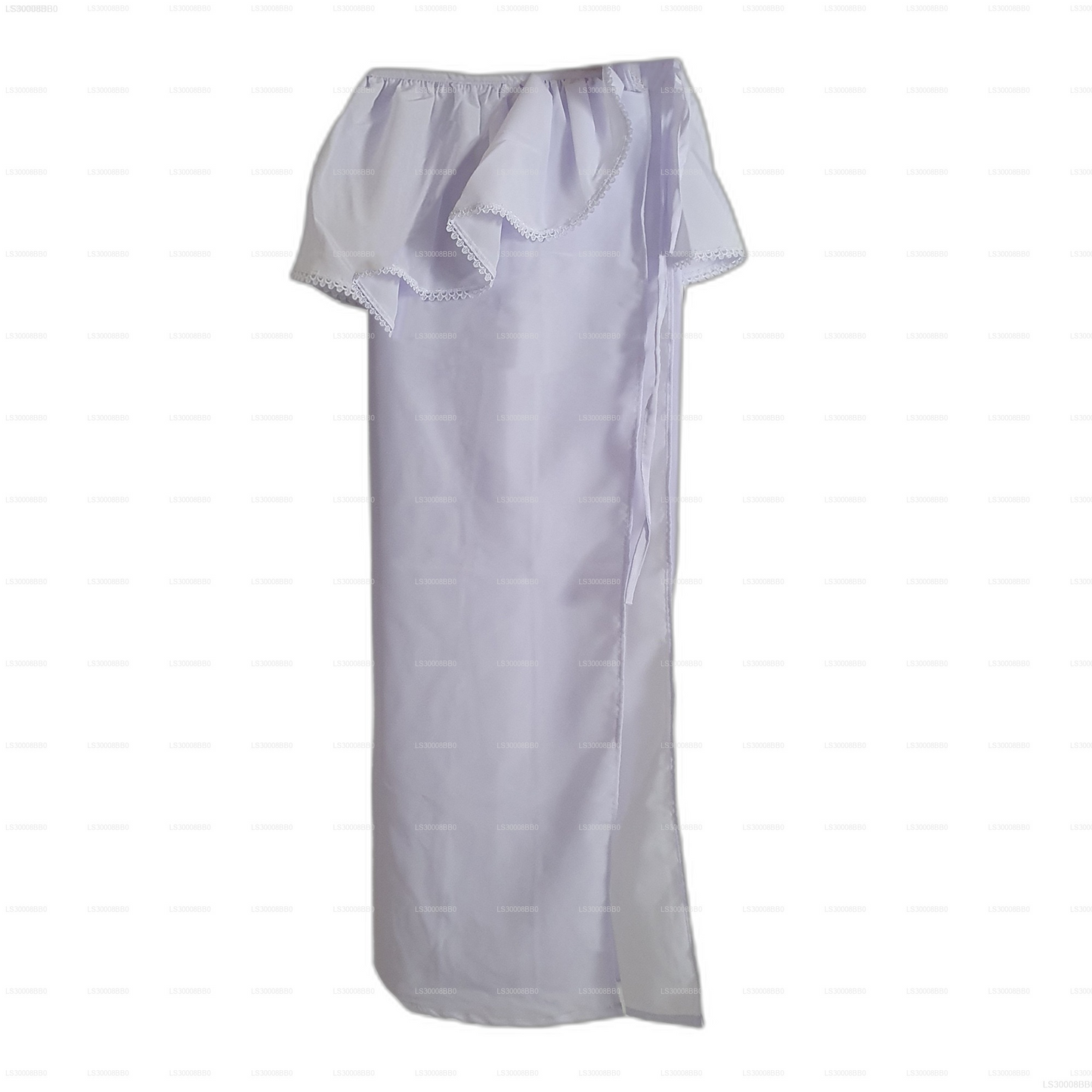 Lakpura® Lamasaree Blanco para Niñas (Medio Sari)
