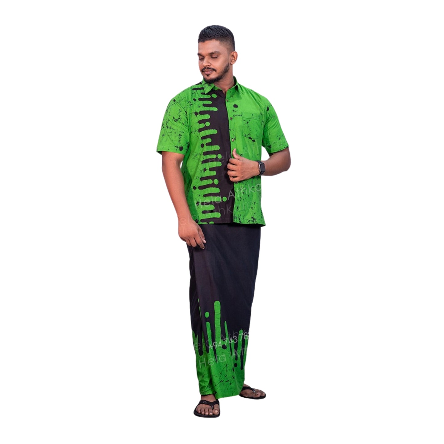 Camisa y Sarong Batik Lakpura® (Diseño AB222)